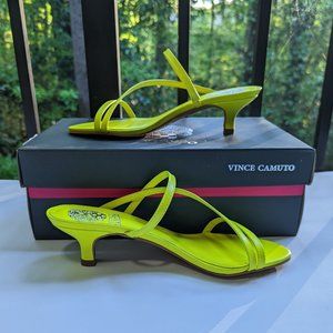 VINCE CAMUTO Neon Yellow Napa Leather Sandals Size 5.5